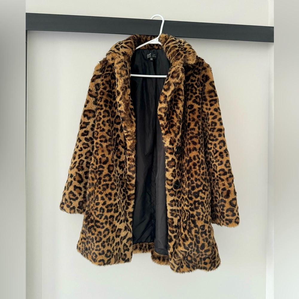 Leopard Print Faux Fur Coat